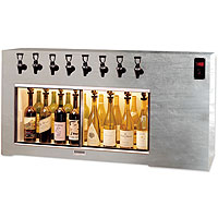 Magnum 8 Bottle Wine Dispenser Preservation Unit - Polished Stainless Steel #8 Finish