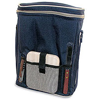 Dark Blue Triple Bottle Wine Duffel