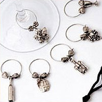 LAST ONE!  Wine Glass Charms Gourmet Collection - Set of 12 Charms