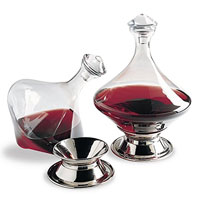 Orbital Wine Decanter with Silver Plated Base & Crystal Stopper