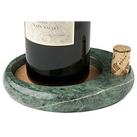 Sommelier's Green Marble Wine Bottle Coaster