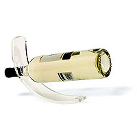 Clear Acrylic Curved Single Wine Bottle Stand