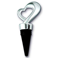 Framed Heart Silver Plated Bottle Stopper