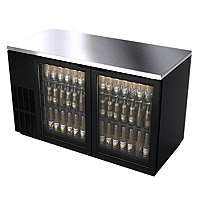 Back Bar Refrigerator w/Glass Doors - Black