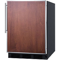 5.1 cf Built-in Refrigerator-Freezer - Black Cabinet with Stainless Steel Frame Door