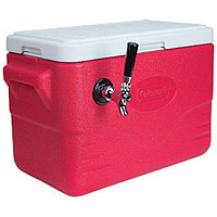 Single Faucet Jockey Box - 28 Quarts, 50-ft. Stainless Steel Coil