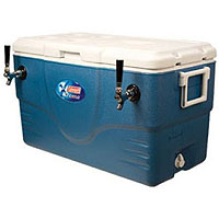 Double Faucet Jockey Box - 68 Qt., Two 120' Stainless Steel Coils