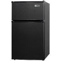 LAST ONE!  2.9 Cu. Ft. Two Door Compact Refrigerator Freezer, ADA Compliant - Black
