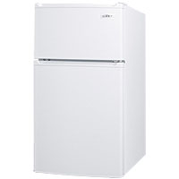 Compact Two-Door Refrigerator-Freezer with Side Locks - White