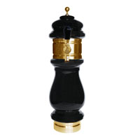 Silva Ceramic Single Faucet Draft Beer Tower - Black with Gold Accents