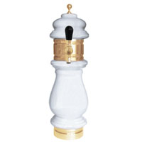 Silva Ceramic Single Faucet Draft Beer Tower - White with Gold Accents