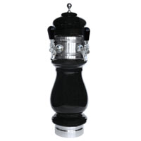 Silva Ceramic Double Faucet Draft Beer Tower - Black with Chrome Accents