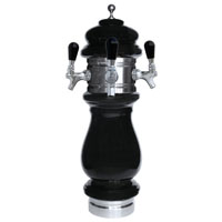 Silva Ceramic Triple Faucet Draft Beer Tower - Black with Chrome Accents