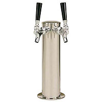 2 Faucets Polished Stainless Steel Glycol Cooled Draft Tower - 3