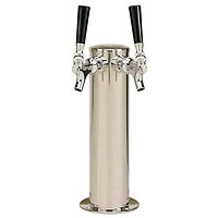 MicroMatic 2 Faucets Polished Stainless Steel Glycol Cooled Draft Tower - 3