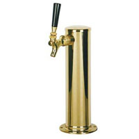 Polished Stainless Steel Glycol Cooled Single Faucet Tower - 3-Inch Diameter Column