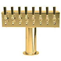 PVD Brass Eight Faucet T-Style Draft Tower - 4 Inch Column