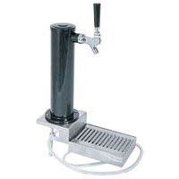 Black ABS Plastic Single Faucet Clamp-on Draft Beer Tower with Drip Tray