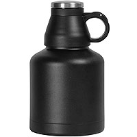 The Wolf - 32 oz Double Wall Stainless Steel Screw Cap Beer Growler with Black Finish