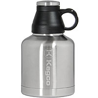 The Wolf - 32 oz Double Wall Stainless Steel Screw Cap Beer Growler with Kegco Logo