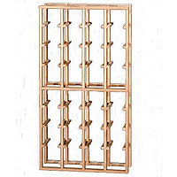 Redrack 4 Column 32 Individual Bottle Redwood Modular Wine Rack