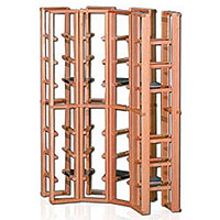 Redrack Curved Corner 32 Bottle Redwood Modular Wine Rack