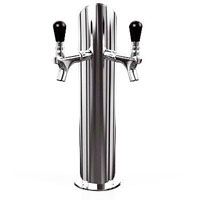 Gefest 2 Glycol - Polished Stainless Steel 2-Faucet Beer Tower - Glycol Cooled