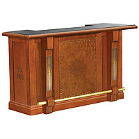 Bar & Shield Flames Bar - Heritage Brown/Brass Accents