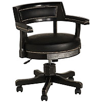 Bar & Shield Flames Poker Chair - Vintage Black/Pewter Accents