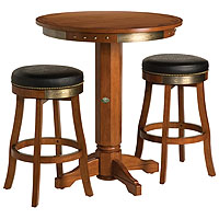 Bar & Shield Flames Pub Table & Bar Stool Set - Heritage Brown