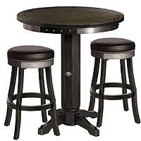 Harley-Davidson&reg; HDL-13202-V - Bar & Shield Flames Pub Table & Bar Stool Set - Vintage Black