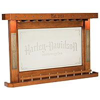 Bar & Shield Flames Back Bar - Heritage Brown