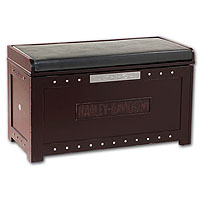 Bar & Shield Flames Storage Bench - Heritage Brown