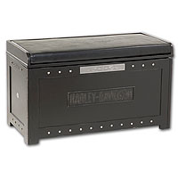 Bar & Shield Flames Storage Bench - Vintage Black