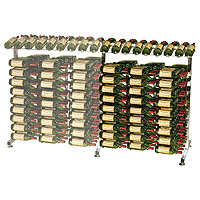Free Standing 90 Bottle Half Island Extension Rack - Satin Black Finish