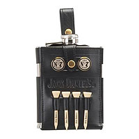 Stainless Steel Golf Flask with Leather Cover & Tools - 7 oz.