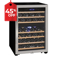 Cascina Series 47 Bottle Dual Zone Freestanding Wine Cooler Refrigerator with Stainless Steel Door