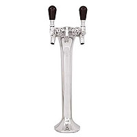 Milano 2 - Stainless Steel w/ Chrome Finish 2 Faucets Draft Beer Tower - 3.3 Inch Column - Glycol Cooled