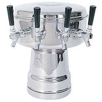 Inventory Clearance - MicroMatic Chrome 4-Faucet Mushroom Draft Beer Tower - 7-1/2