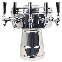 Chrome 5-Faucet Mushroom Draft Beer Tower - 7-1/2