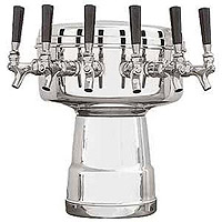 Glycol-Cooled Stainless Steel Six Faucet Mushroom Tower - 7 1/2 Inch Column