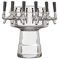 Chrome 6-Faucet Mushroom Draft Beer Tower - 7-1/2