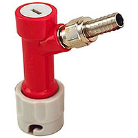 Pin Lock Home Brew Keg Tap - Gas In with Male Flare Fitting with Hose Barb