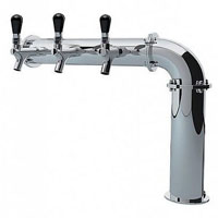 Stainless Steel Persey 3 Faucet Elbow Style Draft Beer Tower - 3.3 Inch Column - Glycol Cooled