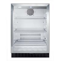 4.86 cf Glass Door All Refrigerator - Stainless Steel Trim Door