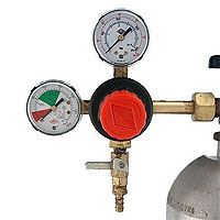 Primary Double Gauge CO2 Gas Beer Regulator with Polyethylene Knob