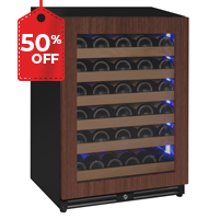 Reserva Series - 51 Bottle Single Zone Built-in Luxury Wine Refrigerator with Panel Ready Overlay Door - Right Hinge