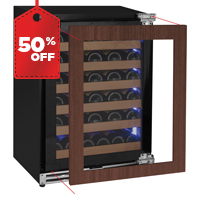 Reserva Series - 51 Bottle Single Zone Built-in Luxury Wine Refrigerator with Panel Ready Overlay Door - Right Hinge