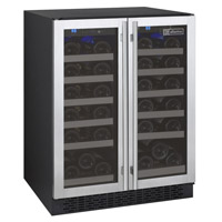 FlexCount Series 36 Bottle Dual Zone Stainless Steel French Door Wine Refrigerator