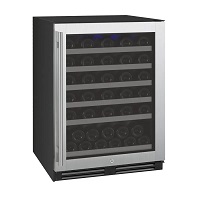 FlexCount Series 56 Bottle Single Zone Undercounter Wine Refrigerator with Stainless Steel Door - Right Hinge